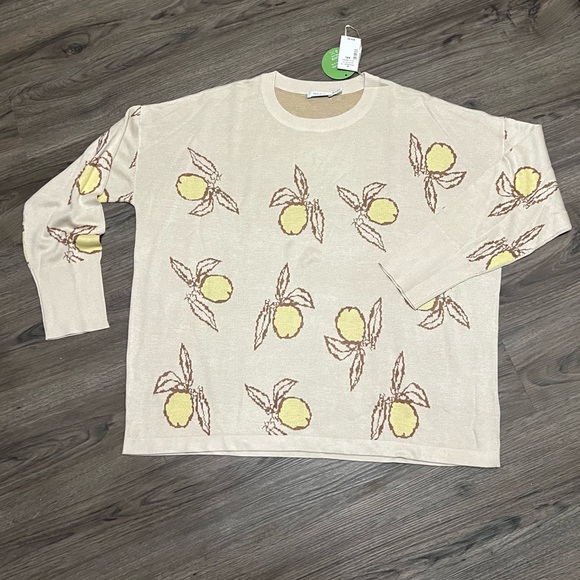 NWT Ricki’s Ladies XXL Lemon Print Crewneck Sweater - Picture 2 of 16